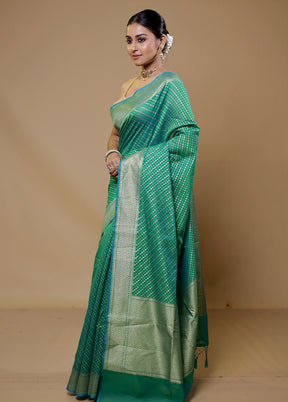 Green Kora Silk Saree With Blouse Piece