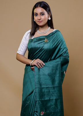 Green Bishnupuri Stich Saree Without Blouse Piece