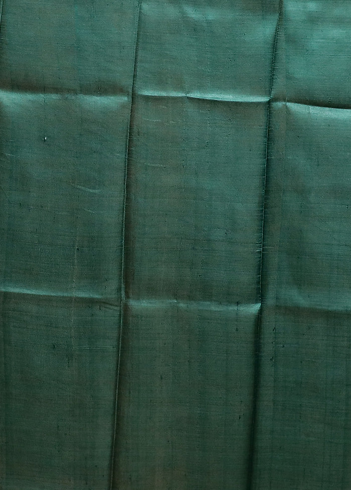 Green Printed Pure Silk Saree Without Blouse Piece