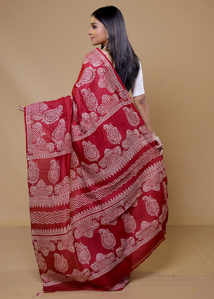 Pink Pure Bishnupuri Silk Saree Without Blouse Piece