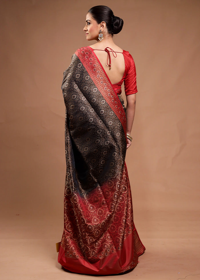 Brown Handloom Jamewar Pure Silk Saree With Blouse Piece