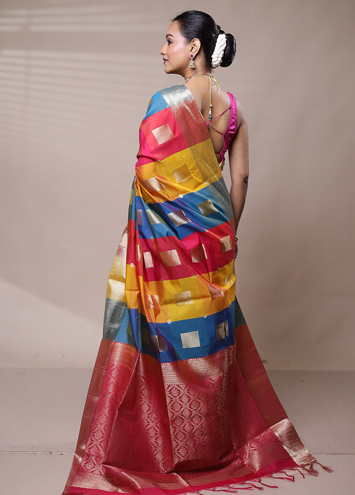 Cream Kanjivaram Silk Saree With Blouse Piece