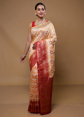 Grey Dupion Silk Saree With Blouse Piece