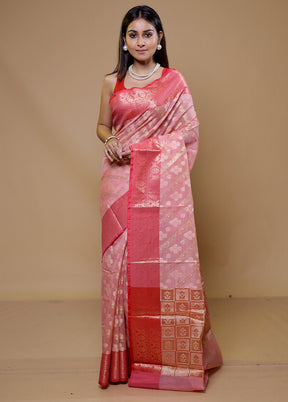 Pink Kota Cotton Saree With Blouse Piece