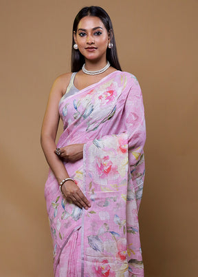 Purple Tussar Silk Saree With Blouse Piece