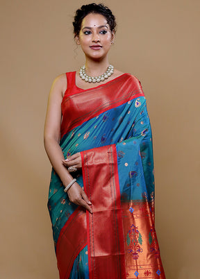 Green Kanjivaram Silk Saree With Blouse Piece