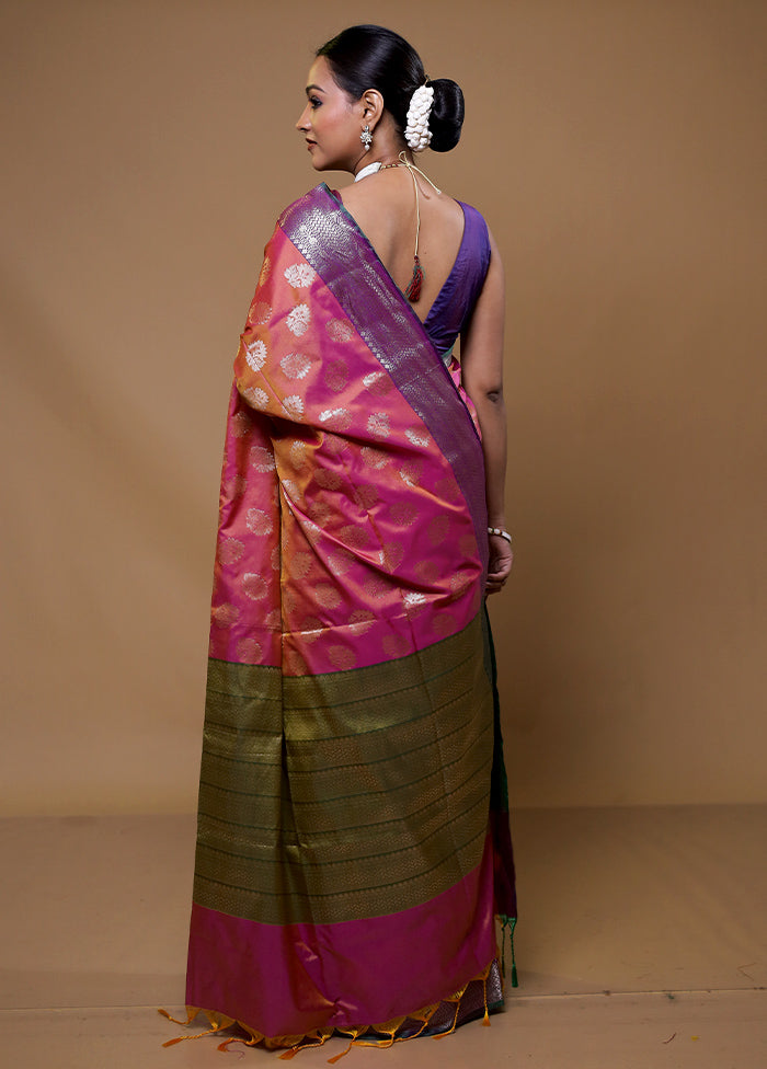 Pink Cotton Saree With Blouse Piece