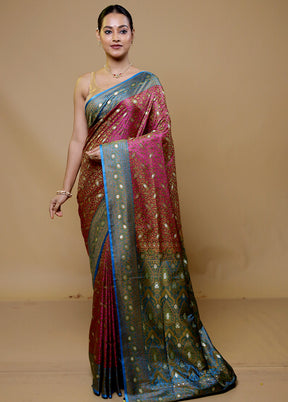 Pink Tanchoi Silk Saree With Blouse Piece