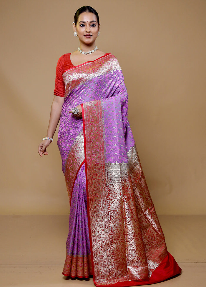 Pink Tanchoi Silk Saree With Blouse Piece