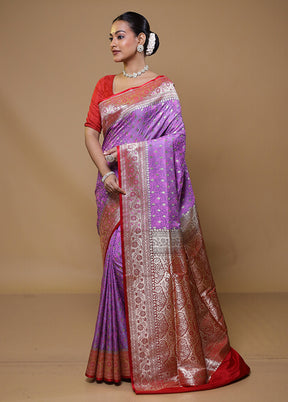 Pink Tanchoi Silk Saree With Blouse Piece