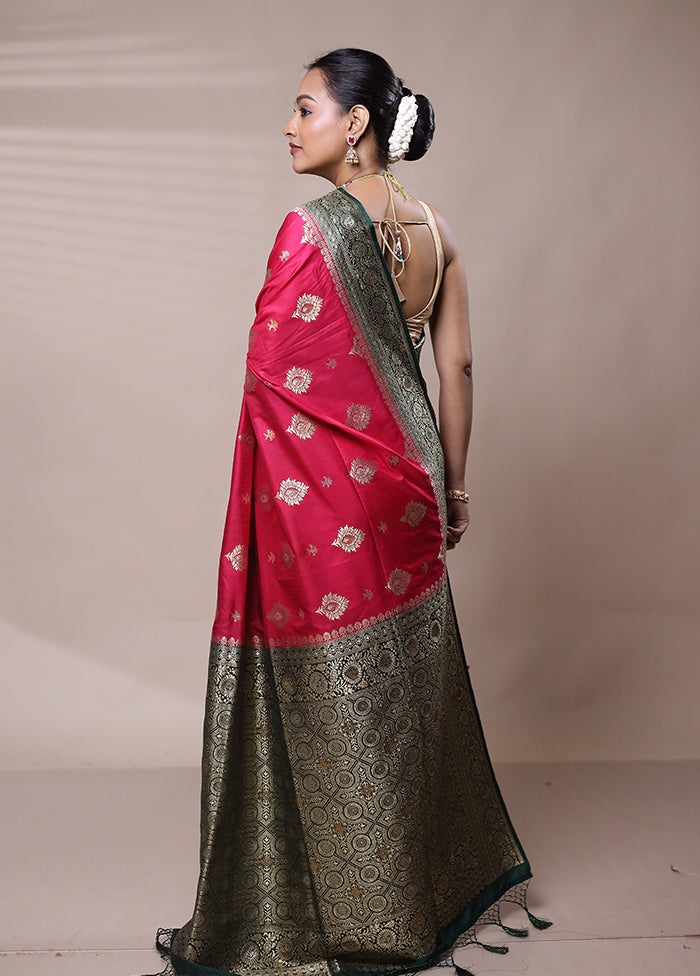 Pink Dupion Silk Saree With Blouse Piece