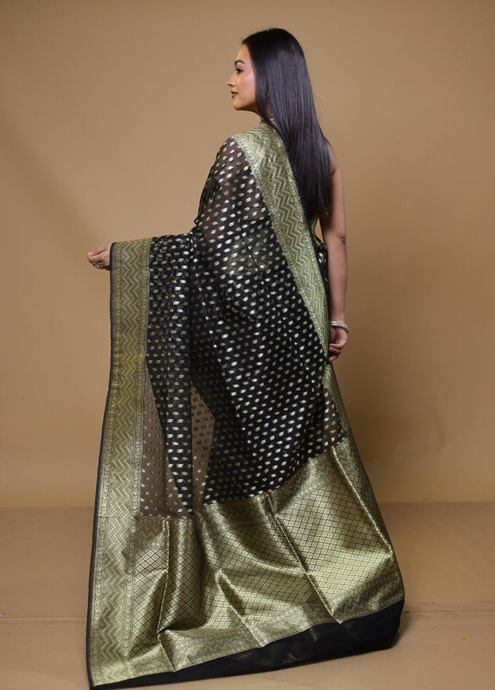 Black Organza Saree With Blouse Piece