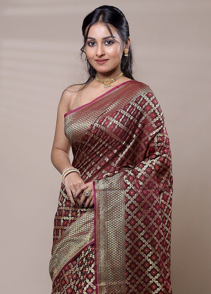 Red Kora Silk Saree With Blouse Piece