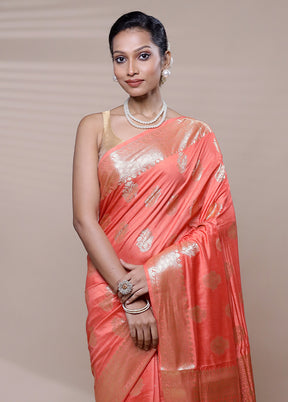 Pink Cotton Saree With Blouse Piece