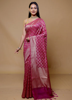 Purple Kora Silk Saree With Blouse Piece