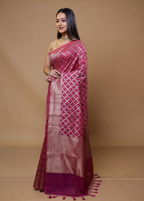 Purple Kora Silk Saree With Blouse Piece