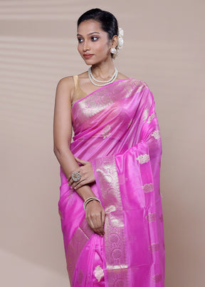 Purple Organza Saree With Blouse Piece