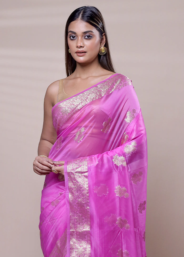 Pink Organza Saree With Blouse Piece