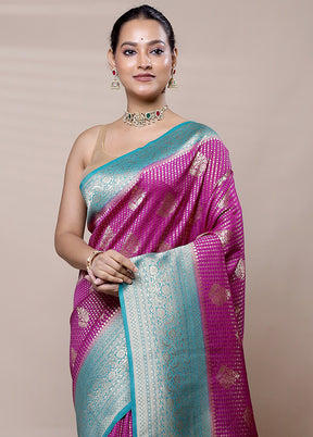 Purple Georgette Saree With Blouse Piece