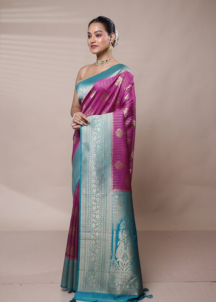 Purple Georgette Saree With Blouse Piece