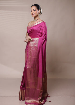 Pink Dupion Silk Saree With Blouse Piece