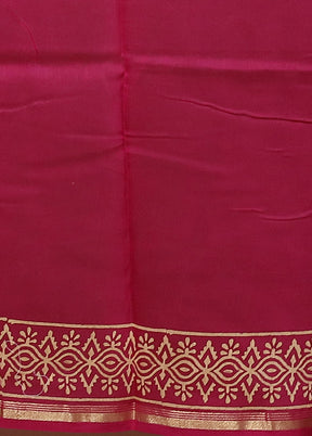 Pink Chanderi Cotton Saree With Blouse Piece