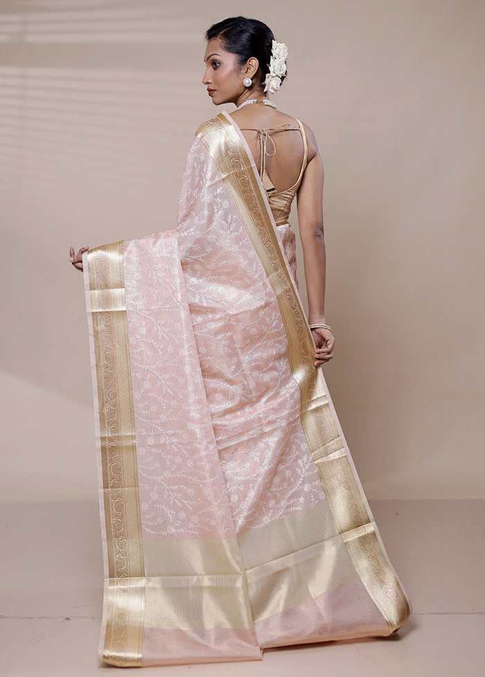 Pink Kota Cotton Saree With Blouse Piece