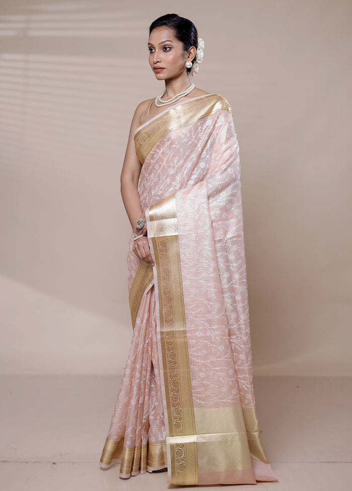 Pink Kota Cotton Saree With Blouse Piece