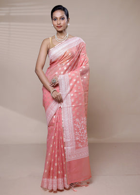 Pink Organza Saree With Blouse Piece