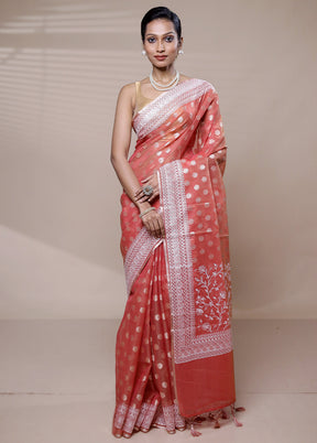 Pink Organza Saree With Blouse Piece