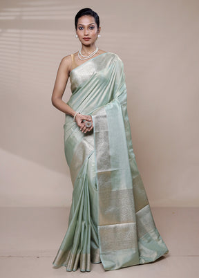 Green Tissue Silk Saree With Blouse Piece