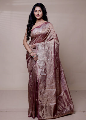 Purple Tissue Silk Saree With Blouse Piece