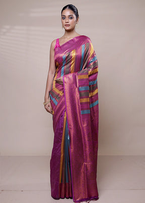 Pink Dupion Silk Saree With Blouse Piece