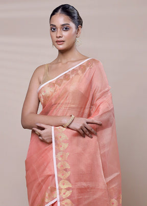 Pink Handloom Matka Pure Silk Saree With Blouse Piece