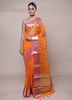 Yellow Organza Saree With Blouse Piece