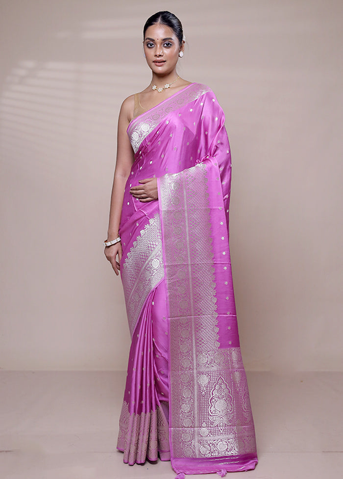 Pink Handloom Pure Georgette Saree With Blouse Piece