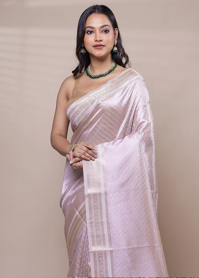 Cream Tissue Silk Saree With Blouse Piece