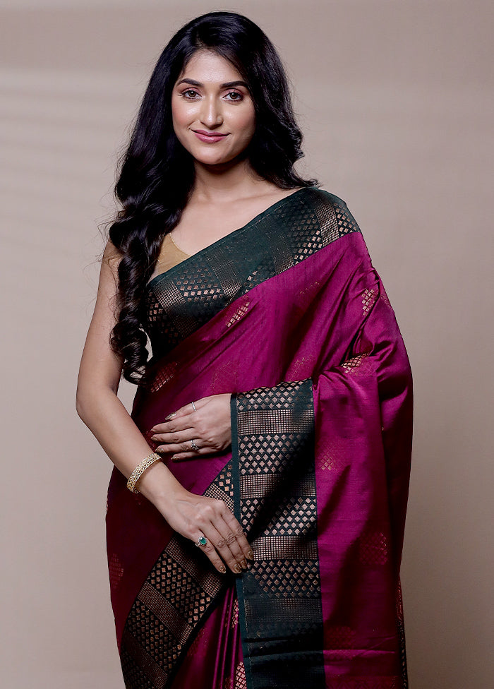 Pink Dupion Silk Saree With Blouse Piece