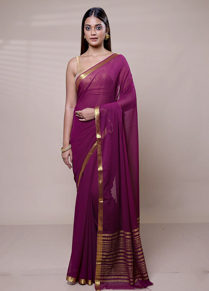 Pink Chiffon Silk Saree With Blouse Piece