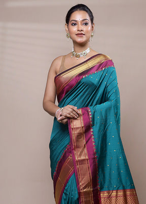 Green Kanjivaram Silk Saree With Blouse Piece