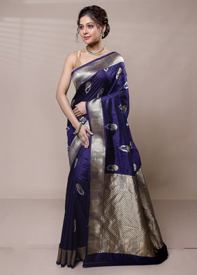 Purple Dupion Silk Saree With Blouse Piece