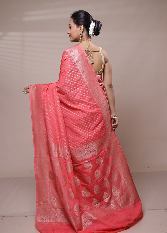 Pink Georgette Saree With Blouse Piece