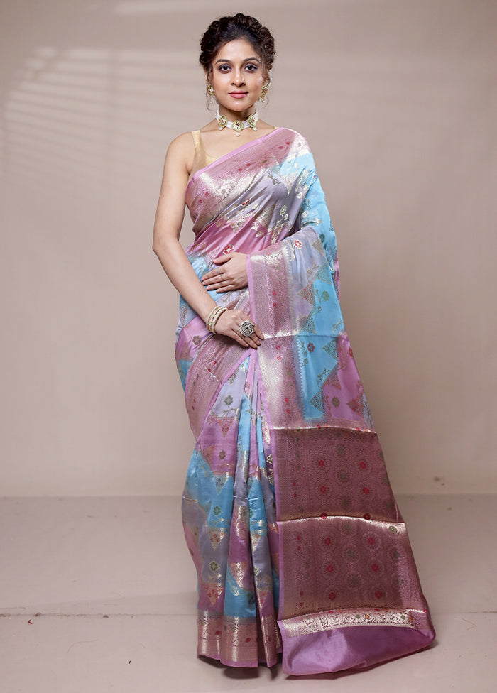 Pink Dupion Silk Saree With Blouse Piece