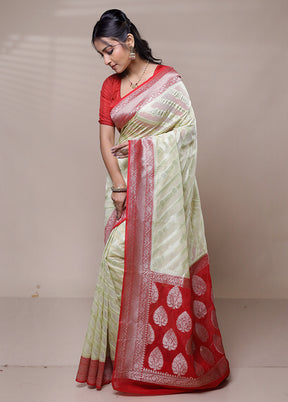 Green Organza Saree With Blouse Piece