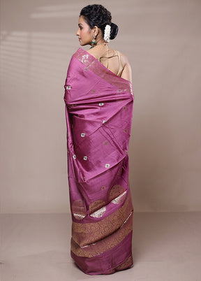 Pink Dupion Silk Saree With Blouse Piece