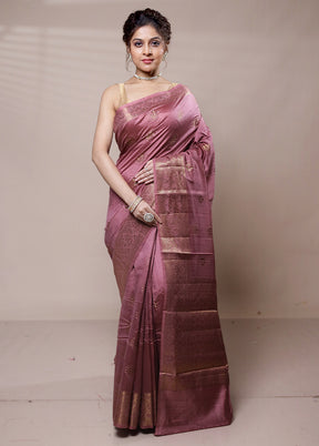 Pink Dupion Silk Saree With Blouse Piece