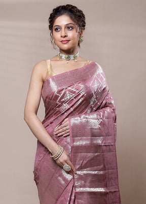 Pink Dupion Silk Saree With Blouse Piece