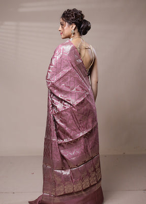 Pink Dupion Silk Saree With Blouse Piece