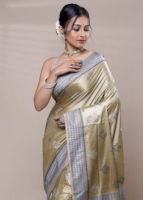 Green Dupion Silk Saree With Blouse Piece