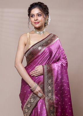 Pink Katan Silk Saree With Blouse Piece